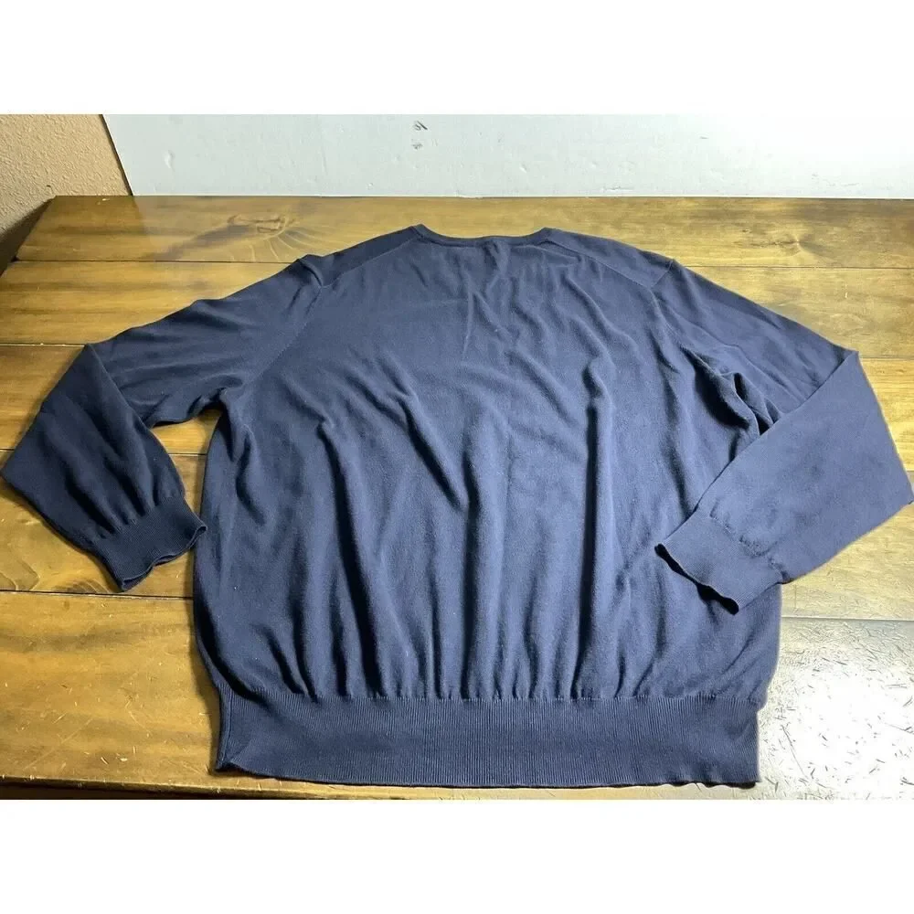 Polo Ralph Lauren Sweater Mens 2XL Blue V-Neck Pullover Pima Cotton